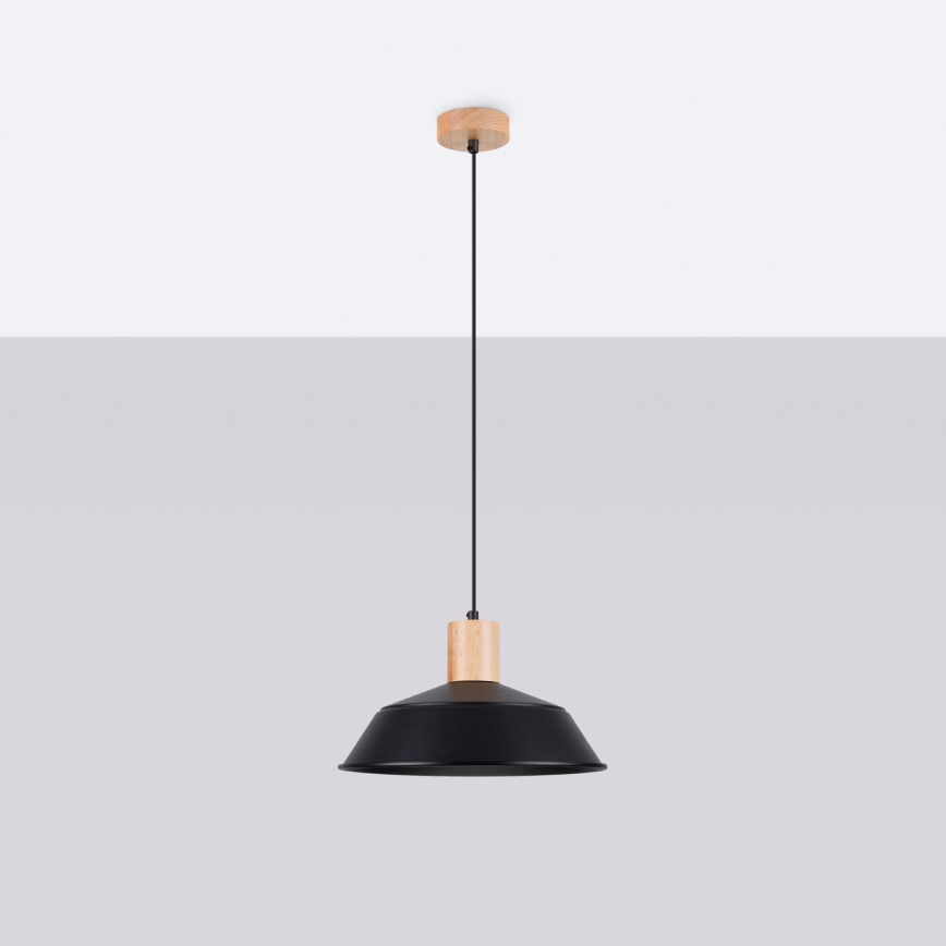 Pendel FANO 1xE27/15W/230V diameter 34 cm sort