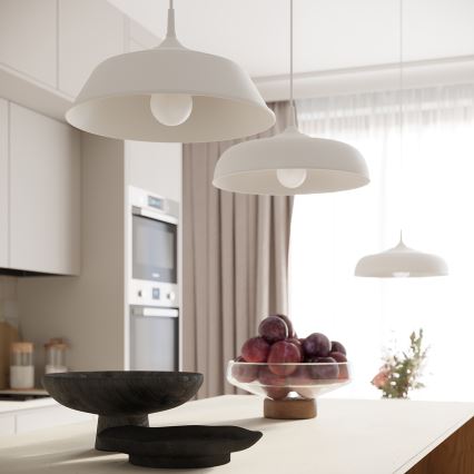 Pendel GINA 1xE27/15W/230V diameter 38 cm hvid