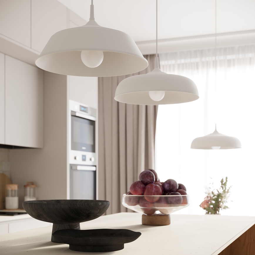 Pendel GINA 1xE27/15W/230V diameter 38 cm hvid