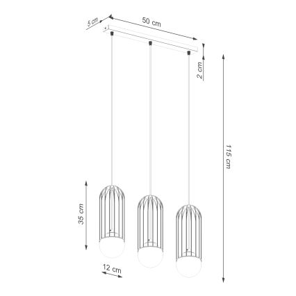 Pendel BRINA 3xG9/8W/230V sort