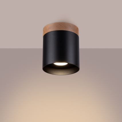 Spotlampe RIF 1xGU10/10W/230V diameter 12 cm sort