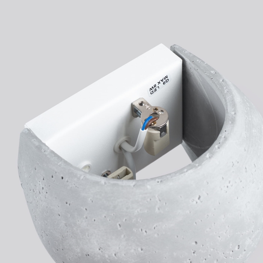 Væglampe GLOBE 2xG9/8W/230V beton/grå