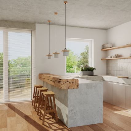 Pendel med ledning MAB 1xE27/15W/230V Ø 22 cm beton/grå