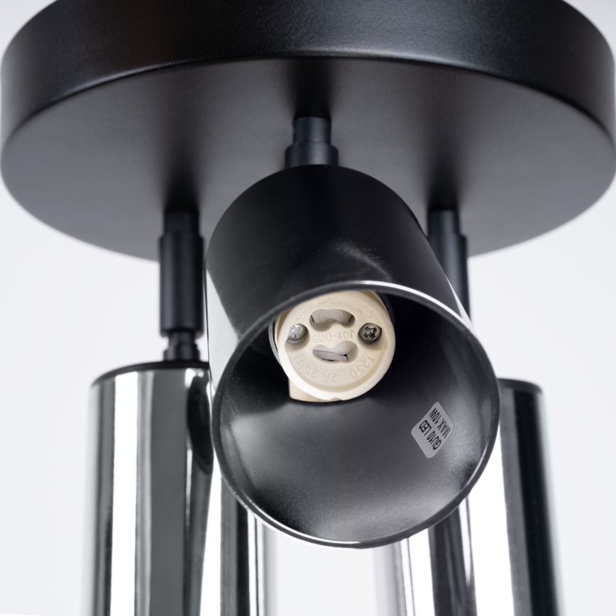 Spotlampe WINX 3xGU10/10W/230V sort/skinnende krom