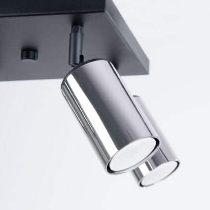 Spotlampe WINX 4xGU10/10W/230V sort/skinnende krom