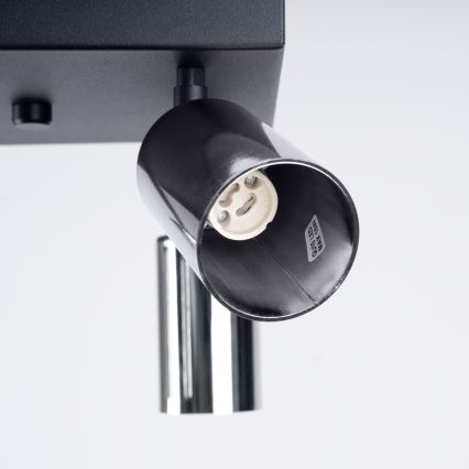 Spotlampe WINX 4xGU10/10W/230V sort/skinnende krom