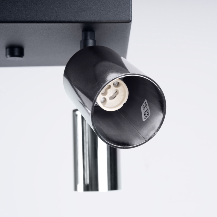 Spotlampe WINX 4xGU10/10W/230V sort/skinnende krom