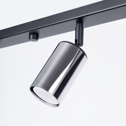 Spotlampe WINX 4xGU10/10W/230V sort/skinnende krom