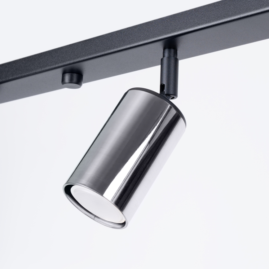 Spotlampe WINX 4xGU10/10W/230V sort/skinnende krom