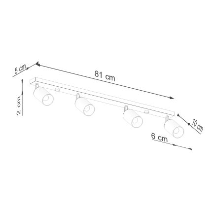 Spotlampe WINX 4xGU10/10W/230V sort/skinnende krom