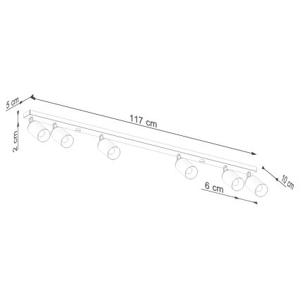 Spotlampe WINX 6xGU10/10W/230V sort/skinnende krom