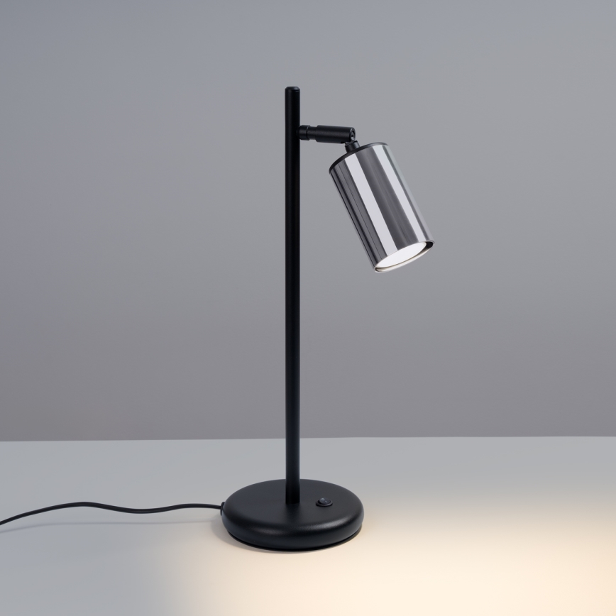 Bordlampe WINX 1xGU10/10W/230V sort/skinnende krom