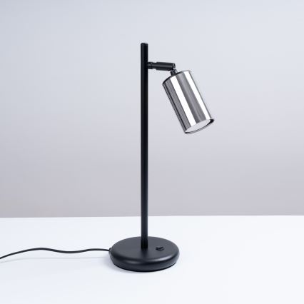 Bordlampe WINX 1xGU10/10W/230V sort/skinnende krom