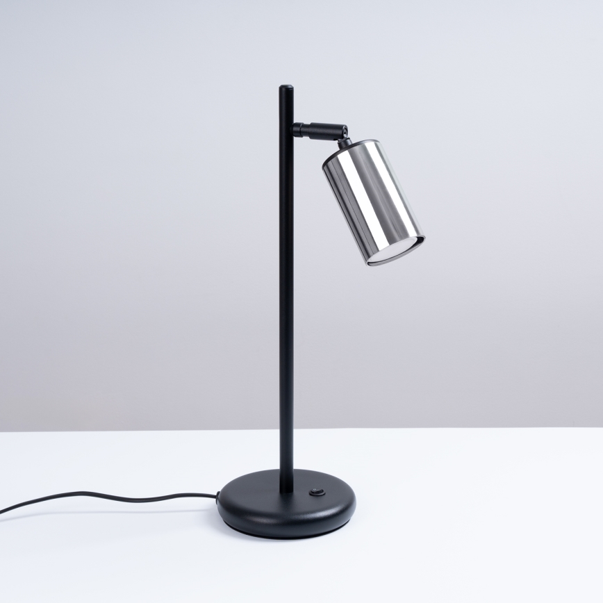 Bordlampe WINX 1xGU10/10W/230V sort/skinnende krom