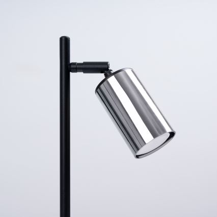 Bordlampe WINX 1xGU10/10W/230V sort/skinnende krom