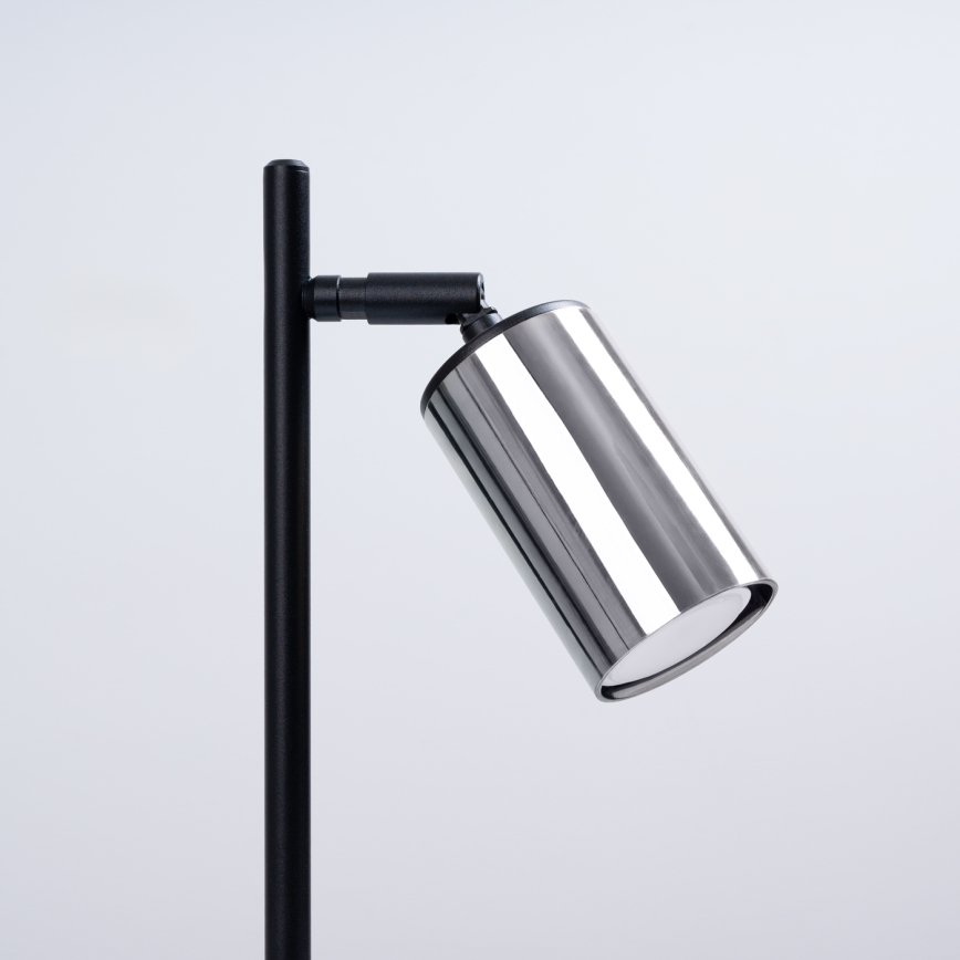 Bordlampe WINX 1xGU10/10W/230V sort/skinnende krom