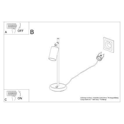 Bordlampe WINX 1xGU10/10W/230V sort/skinnende krom