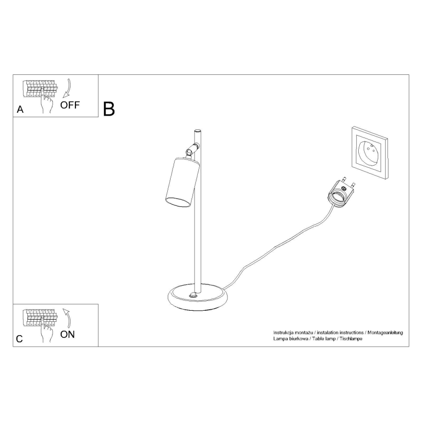 Bordlampe WINX 1xGU10/10W/230V sort/skinnende krom