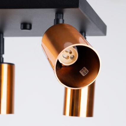 Spotlampe WINX 4xGU10/10W/230V sort/kobber
