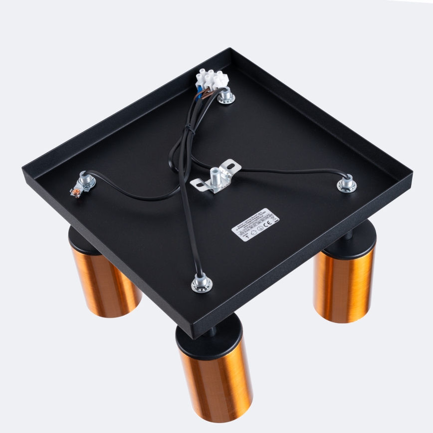 Spotlampe WINX 4xGU10/10W/230V sort/kobber