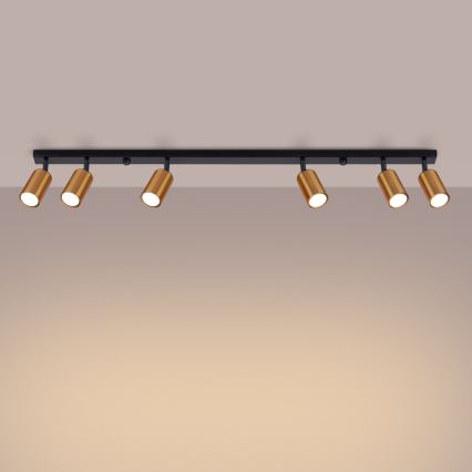 Spotlampe WINX 6xGU10/10W/230V sort/kobber