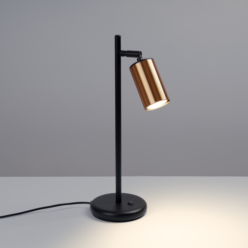 Bordlampe WINX 1xGU10/10W/230V sort/kobber