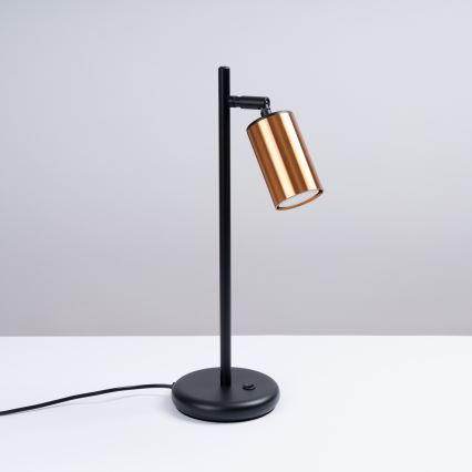 Bordlampe WINX 1xGU10/10W/230V sort/kobber