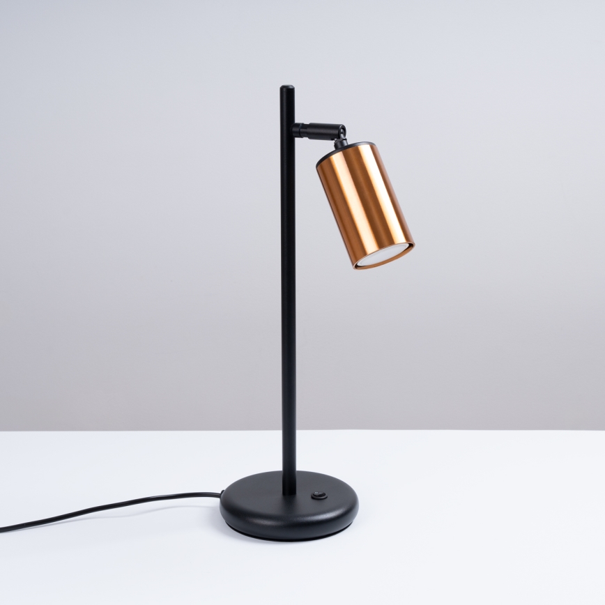 Bordlampe WINX 1xGU10/10W/230V sort/kobber