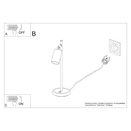 Bordlampe WINX 1xGU10/10W/230V sort/kobber