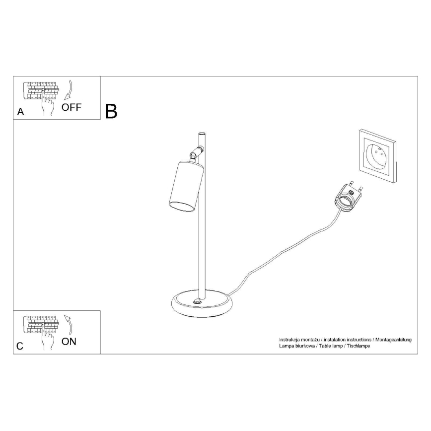 Bordlampe WINX 1xGU10/10W/230V sort/kobber