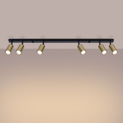 Spotlampe WINX 6xGU10/10W/230V sort/guldfarvet