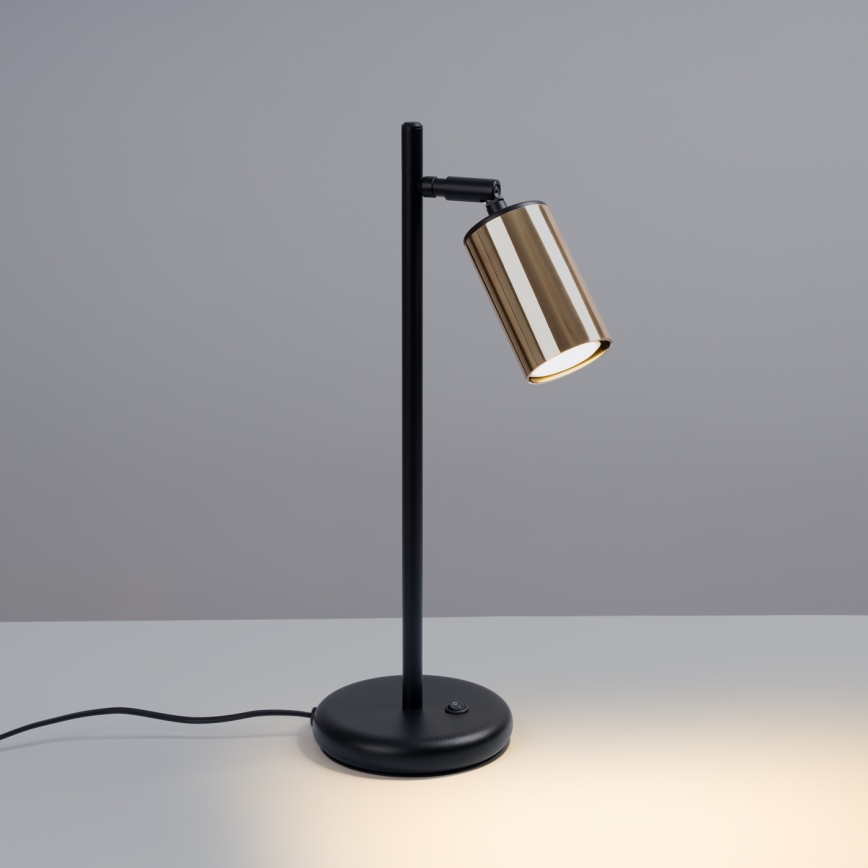 Bordlampe WINX 1xGU10/10W/230V sort/guldfarvet