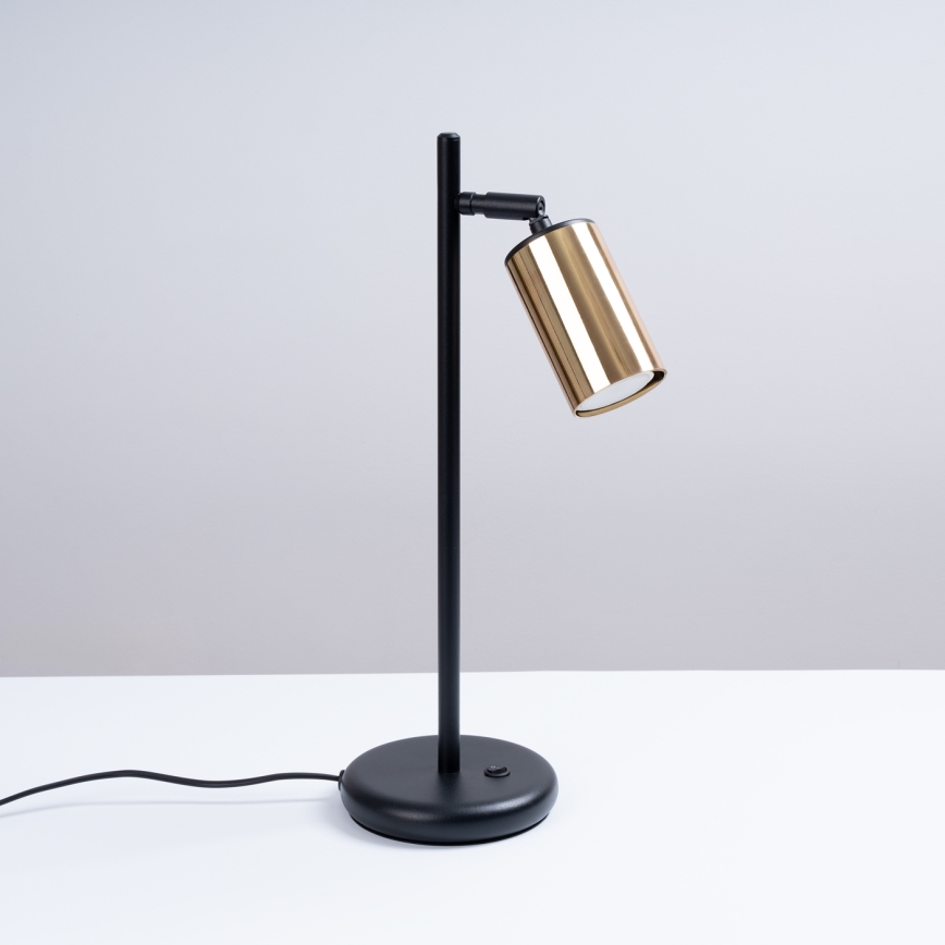 Bordlampe WINX 1xGU10/10W/230V sort/guldfarvet