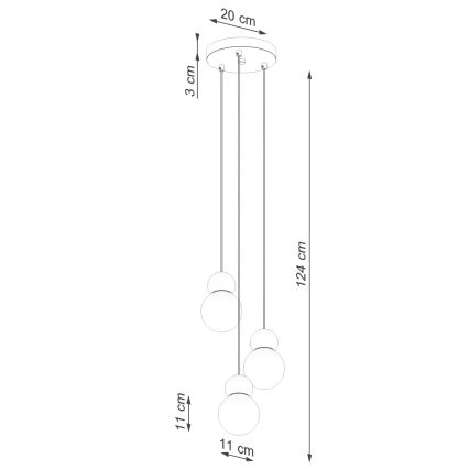 Pendel PEKKA 3xG9/8W/230V hvid