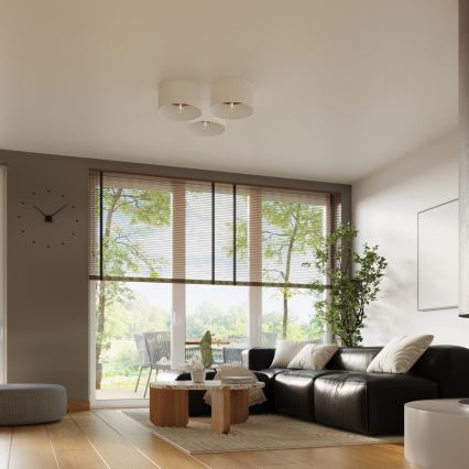 Loftlampe TELESTO 1xE27/15W/230V diameter 35 cm hvid/brun