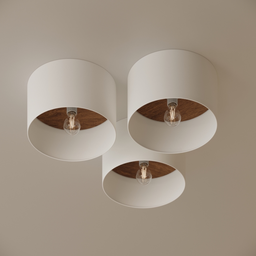 Loftlampe TELESTO 1xE27/15W/230V diameter 35 cm hvid/brun