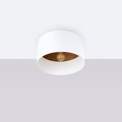 Loftlampe TELESTO 1xE27/15W/230V diameter 35 cm hvid/brun