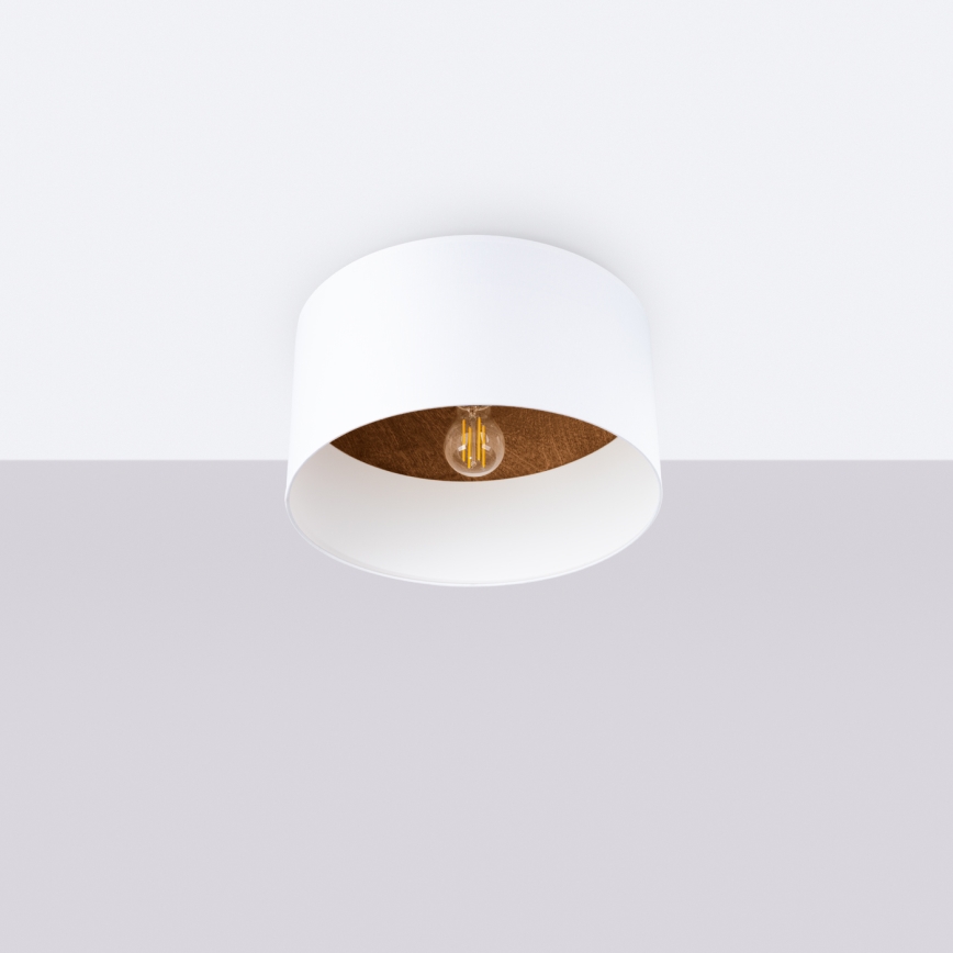 Loftlampe TELESTO 1xE27/15W/230V diameter 35 cm hvid/brun
