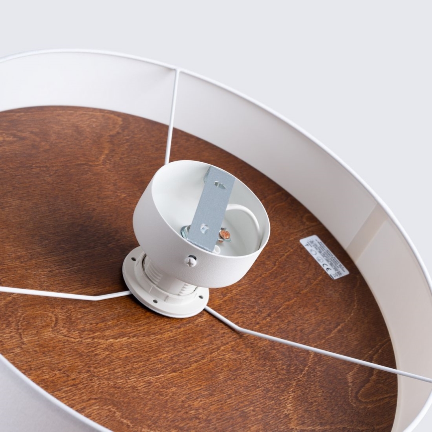Loftlampe TELESTO 1xE27/15W/230V diameter 35 cm hvid/brun