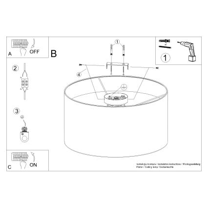 Loftlampe TELESTO 1xE27/15W/230V diameter 35 cm hvid/brun