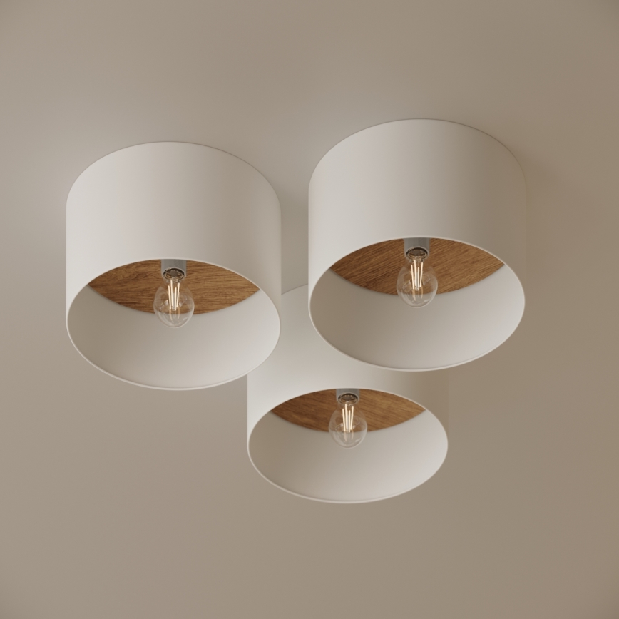 Loftlampe TELESTO 1xE27/15W/230V diameter 35 cm hvid/beige
