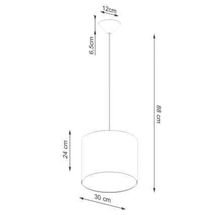 Pendel NOVA 1xE27/15W/230V diameter 30 cm hvid