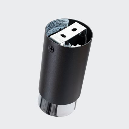 Spotlampe NERO 1xGU10/10W/230V 12,5 cm sort/skinnende krom