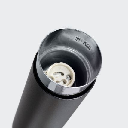 Spotlampe NERO 1xGU10/10W/230V 22,5 cm sort/skinnende krom
