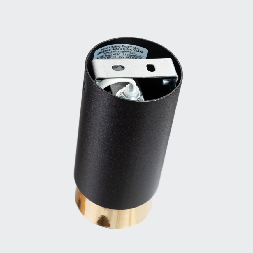 Spotlampe NERO 1xGU10/10W/230V 12,5 cm sort/guldfarvet