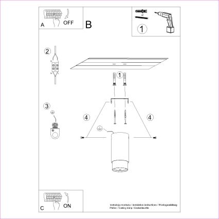 Spotlampe NERO 1xGU10/10W/230V 12,5 cm sort/guldfarvet