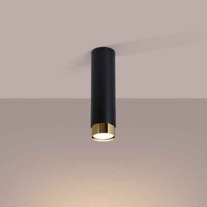 Spotlampe NERO 1xGU10/10W/230V 22,5 cm sort/guldfarvet