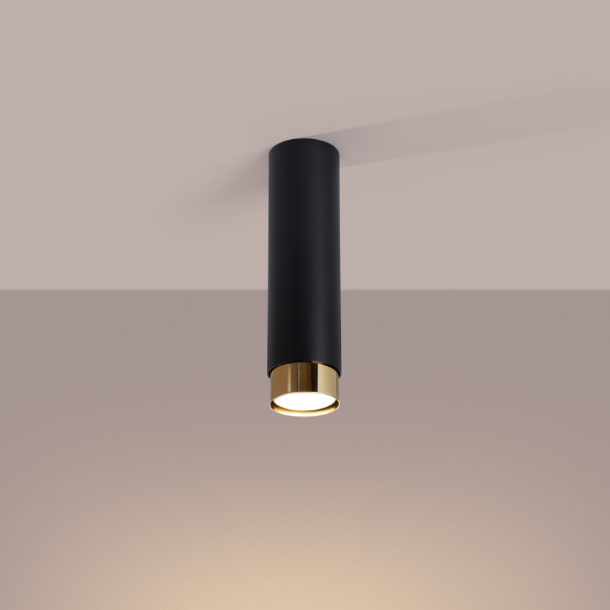 Spotlampe NERO 1xGU10/10W/230V 22,5 cm sort/guldfarvet
