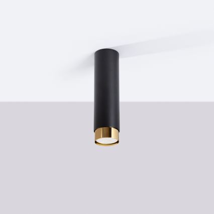 Spotlampe NERO 1xGU10/10W/230V 22,5 cm sort/guldfarvet