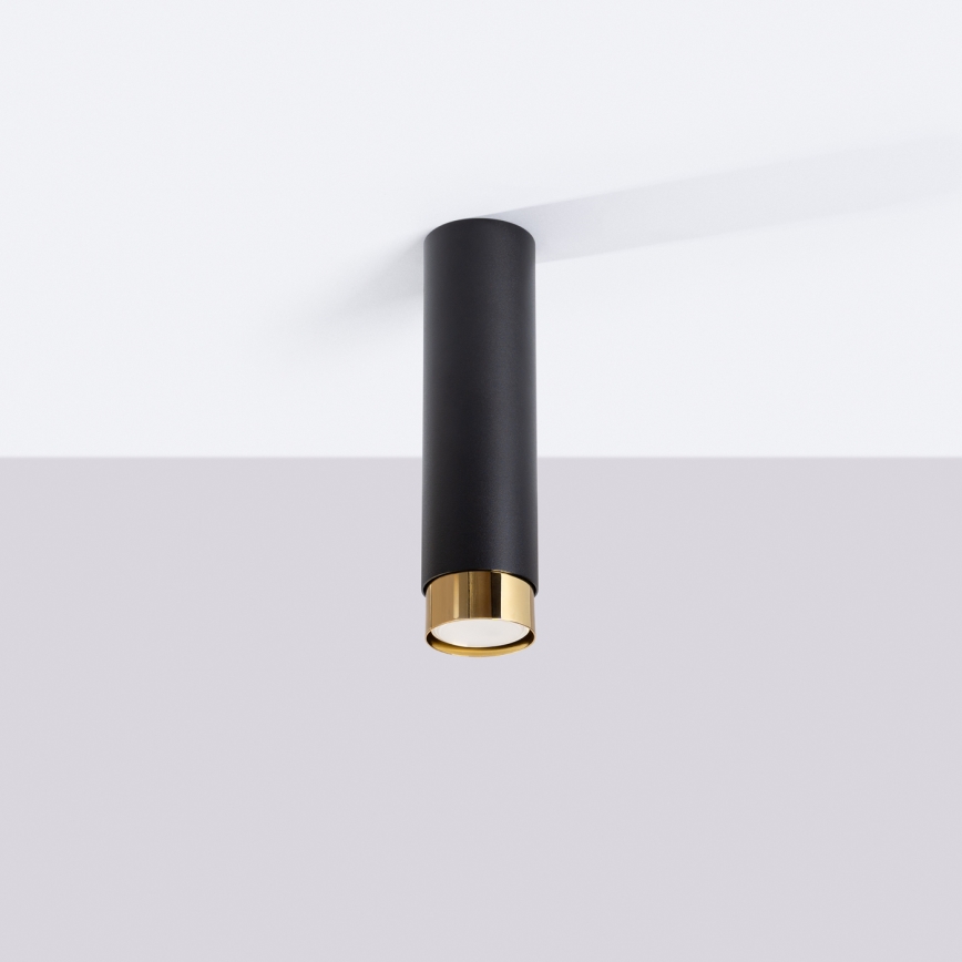 Spotlampe NERO 1xGU10/10W/230V 22,5 cm sort/guldfarvet